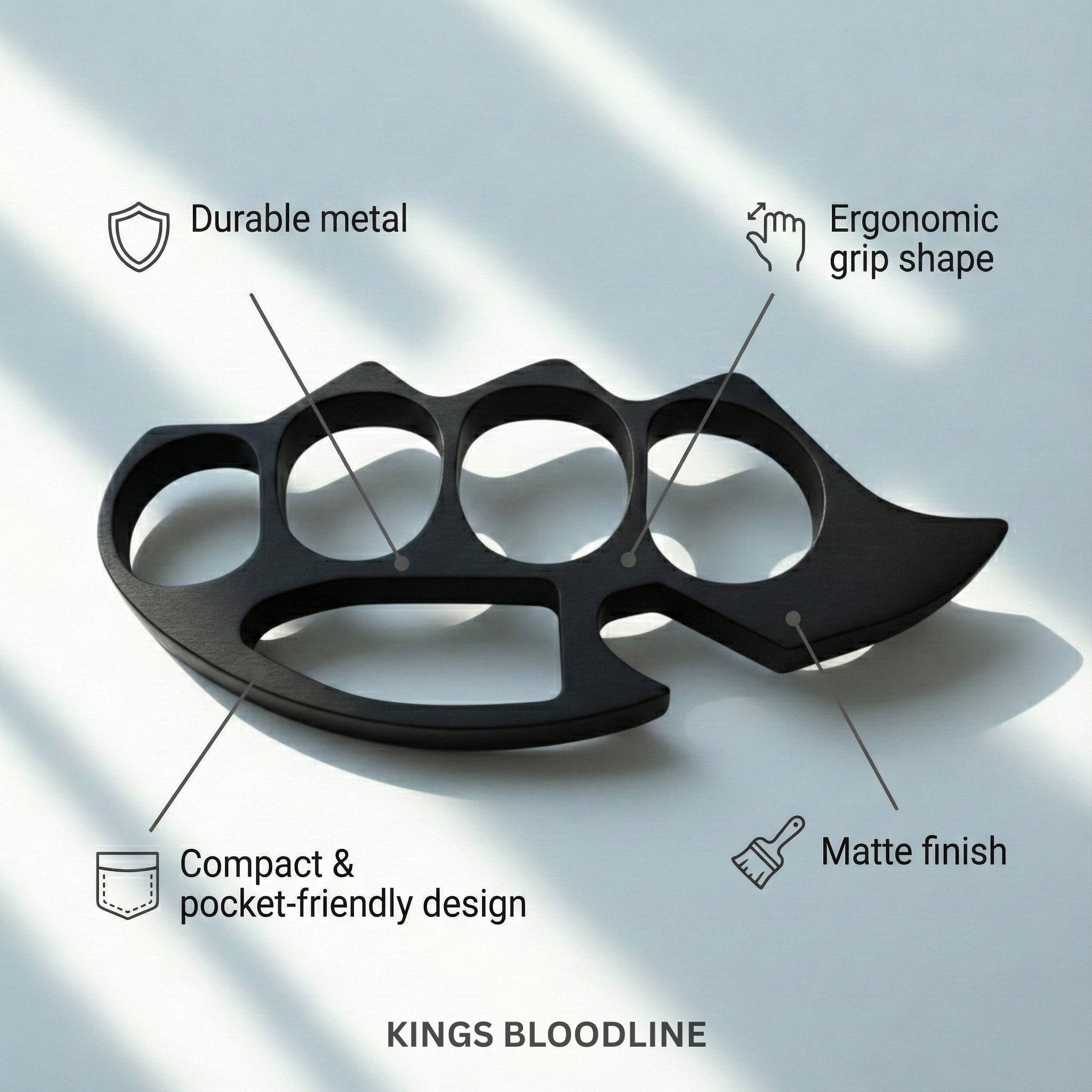 Black metal knuckle with infographics