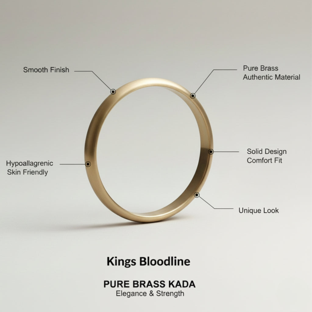 Brass kada round with infographics