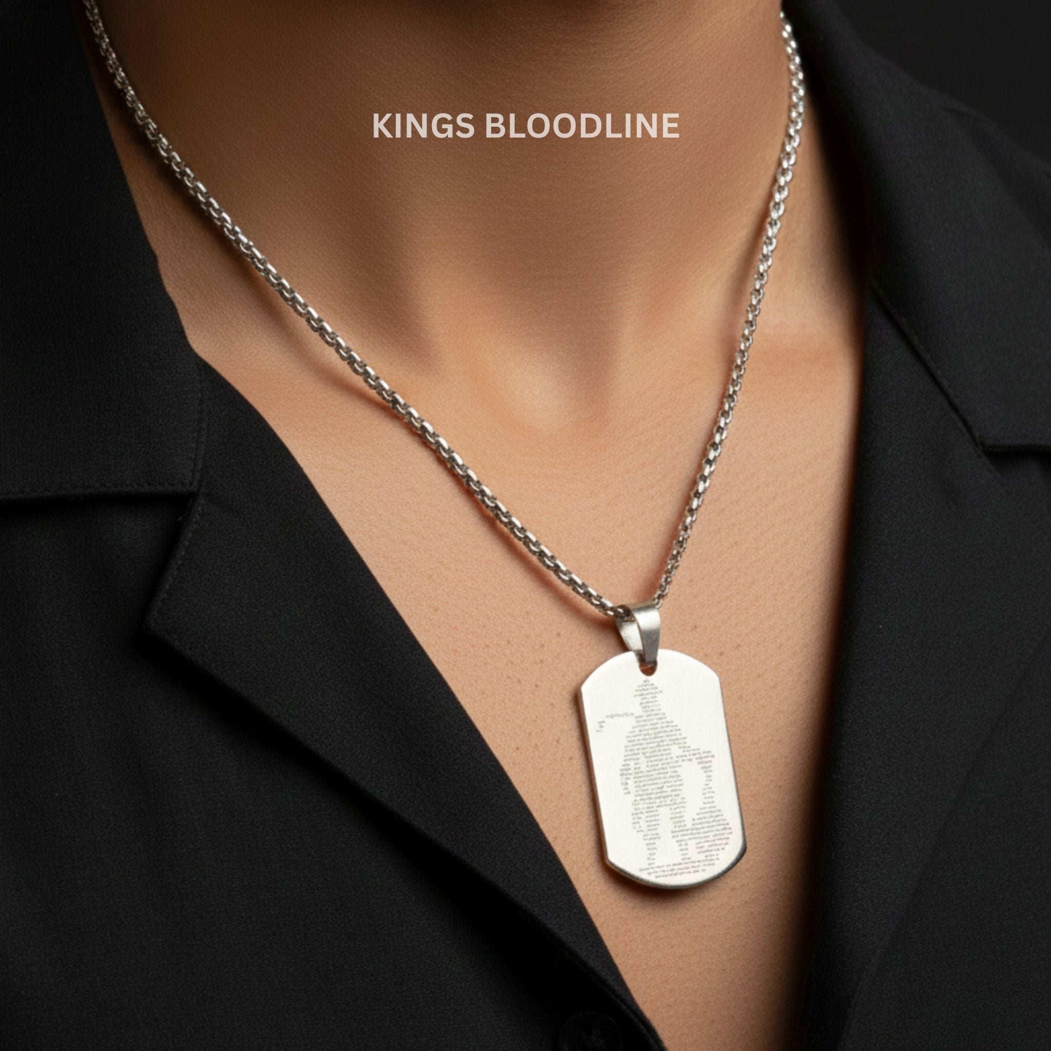 Hanuman Pendant with hanuman chalisa on male model