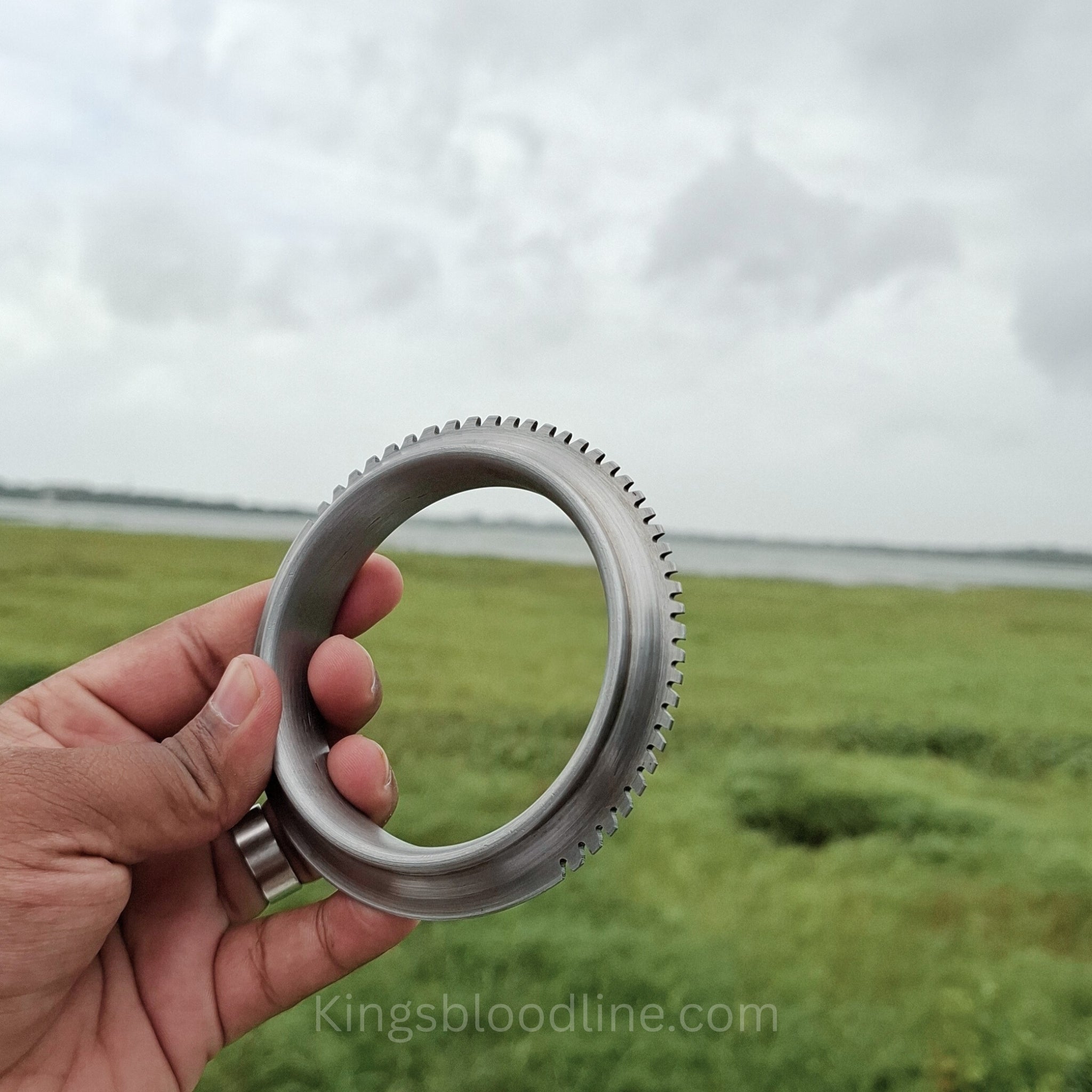 Sarbhloh Kada Half Spikes diagonal view