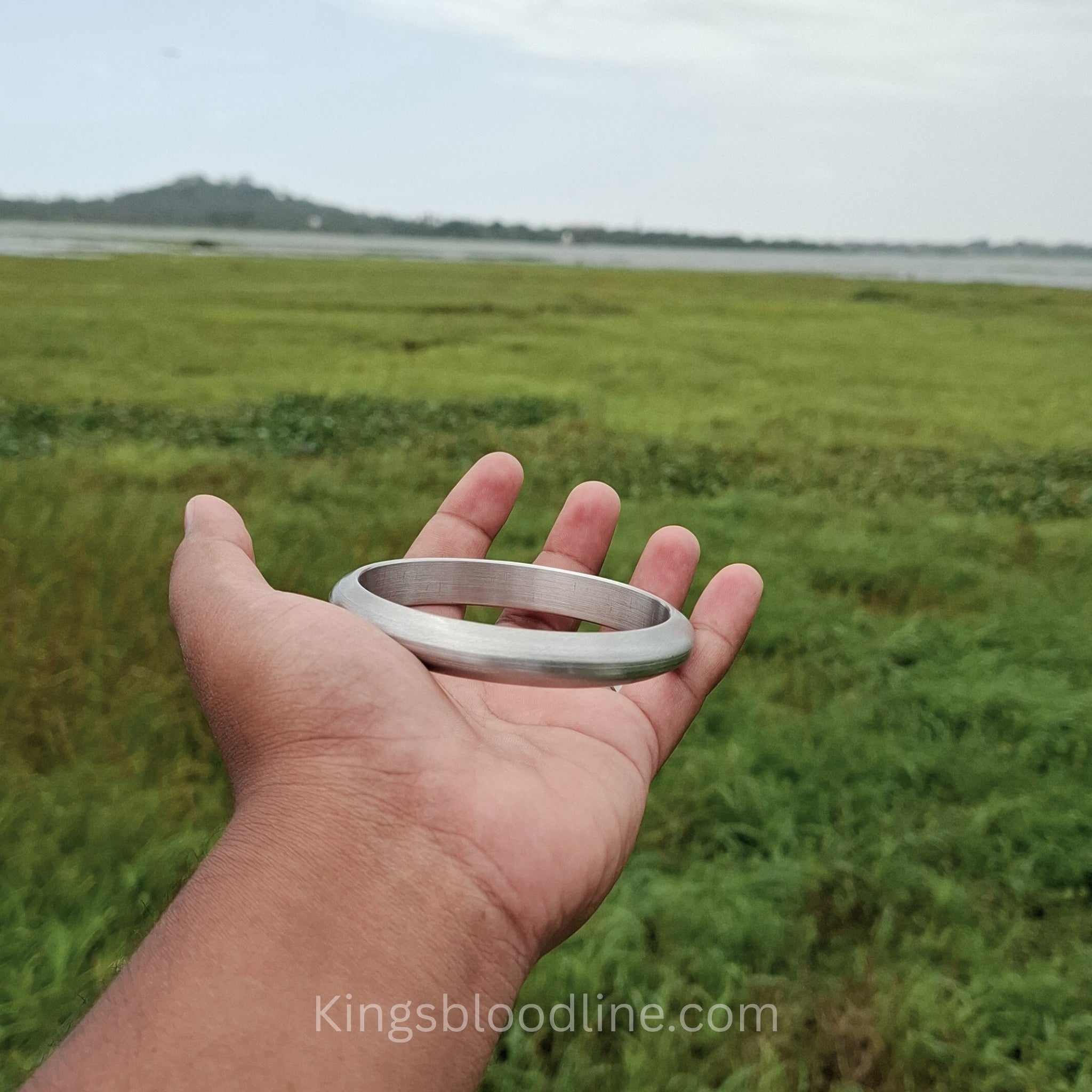 Sarbhloh Small Round Kada flat on hands