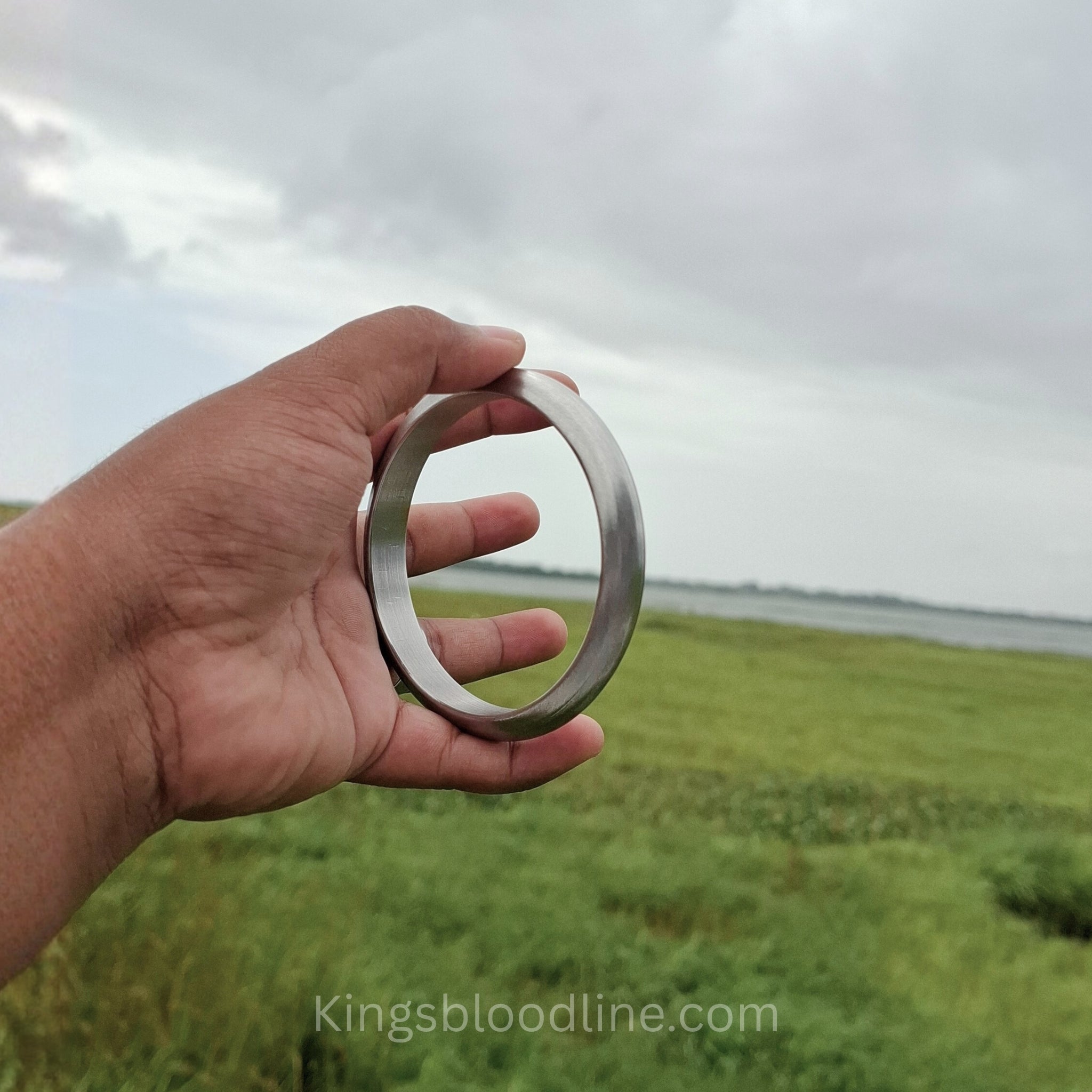 Sarbhloh Small Round Kada on hands