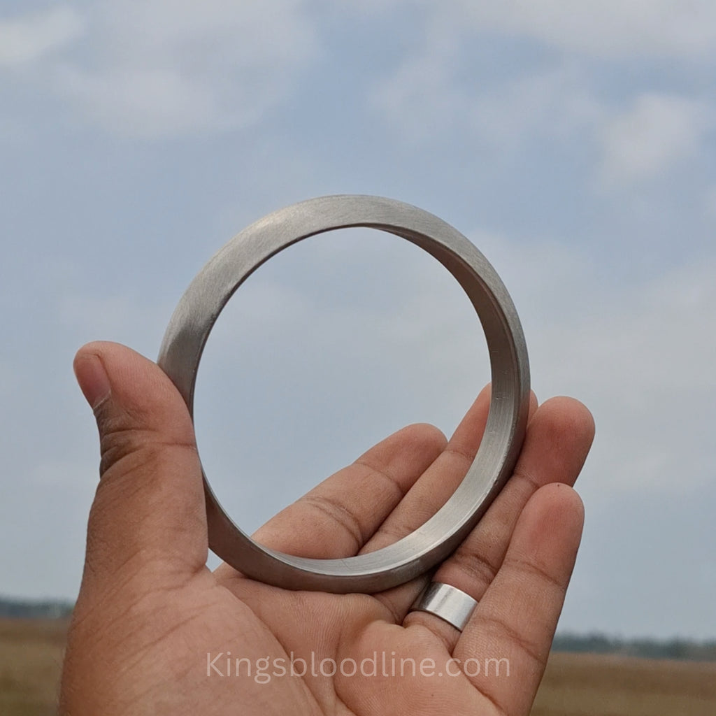 Sarbhloh Small Round Kada on hands sky view
