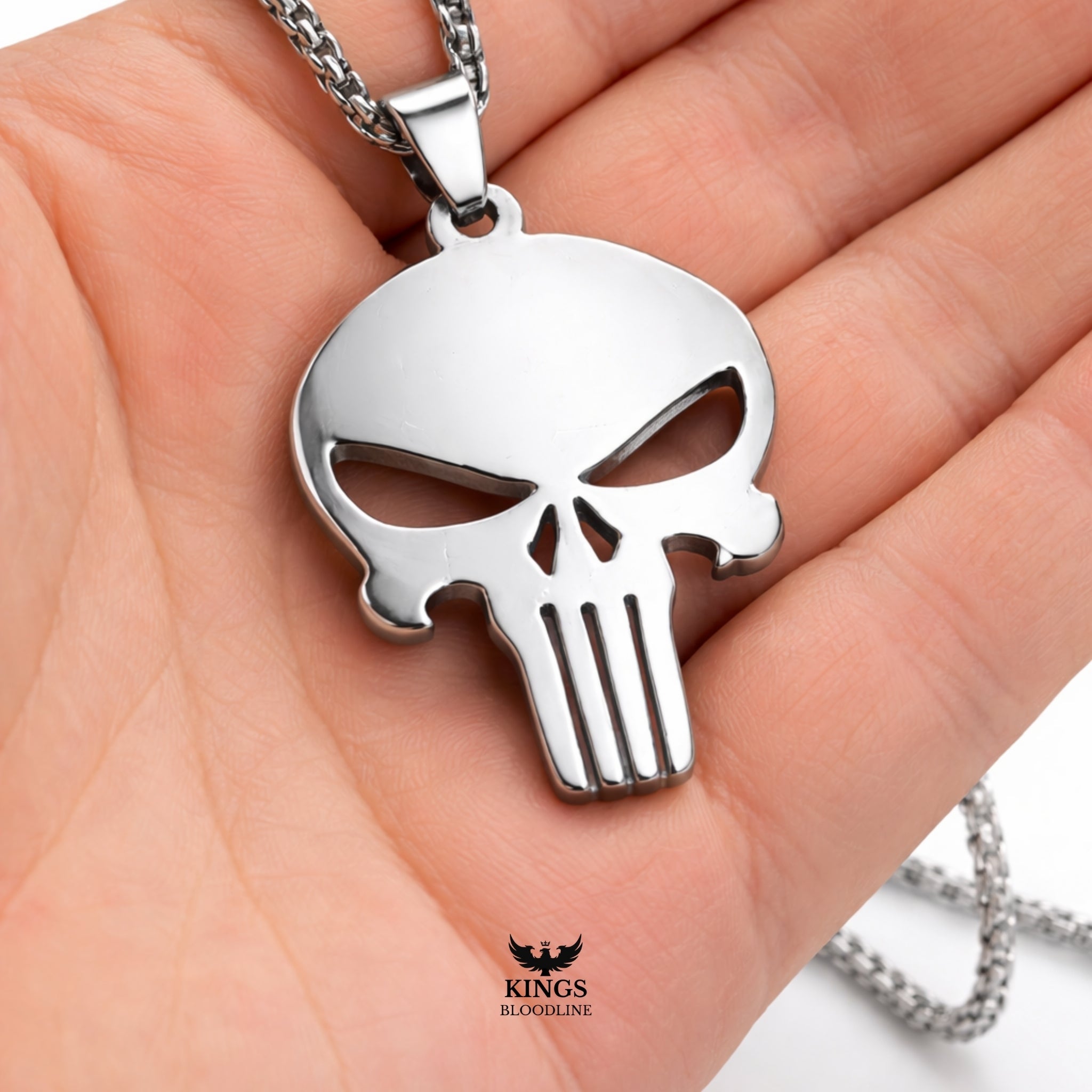Skull Pendant on hands