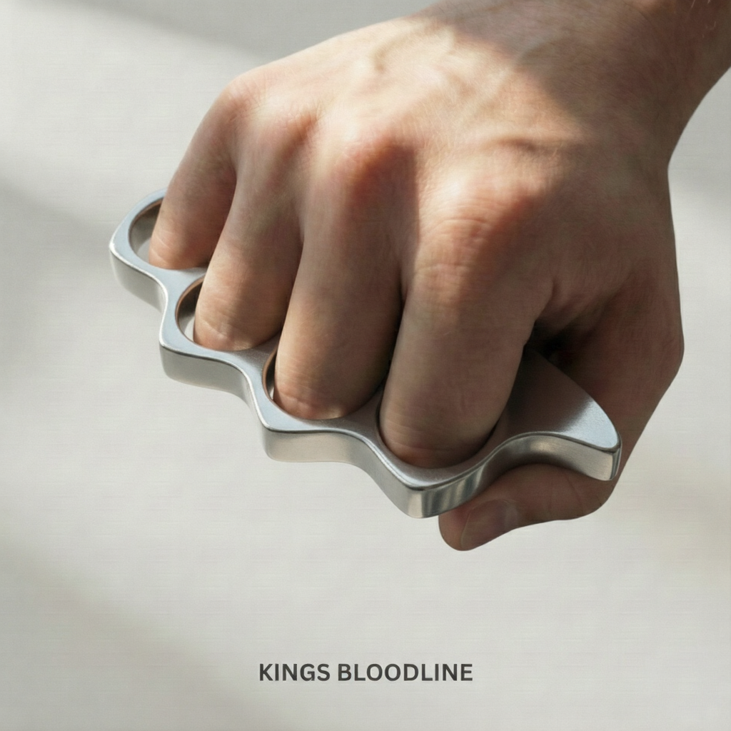 Steel knuckle punch on hands